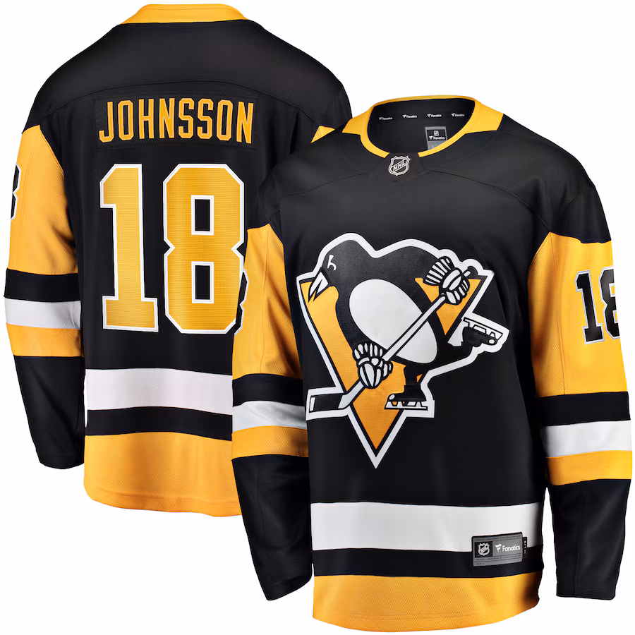 Men's Pittsburgh Penguins Andreas Johnsson Fanatics Black Home Breakaway Jersey - Jersey