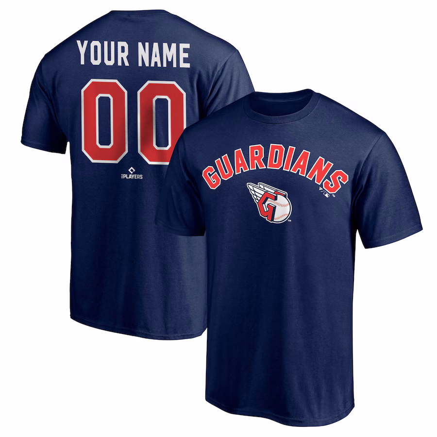 Men's Cleveland Guardians Navy Personalized Winning Streak T-Shirt - Jersey