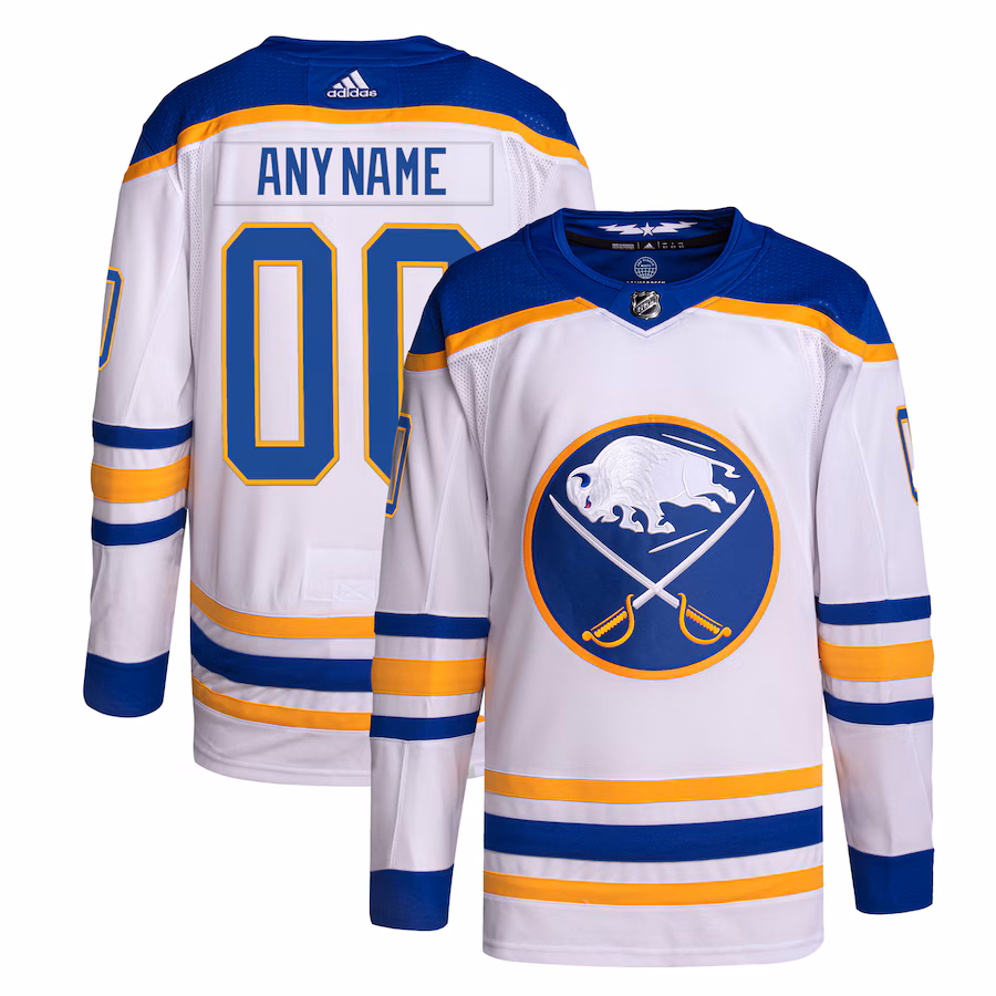 Men's Buffalo Sabres adidas White Away Primegreen Authentic Custom Jersey - Jersey