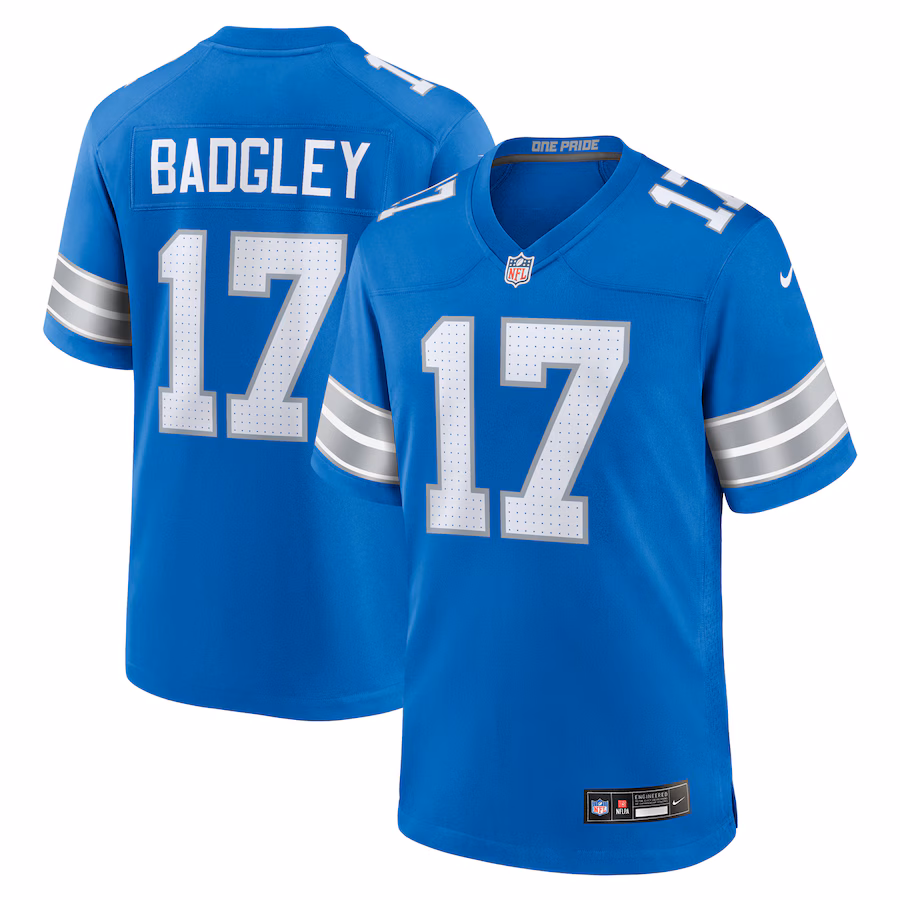 Men's Detroit Lions Michael Badgley Nike Blue Team Game Jersey - Jersey