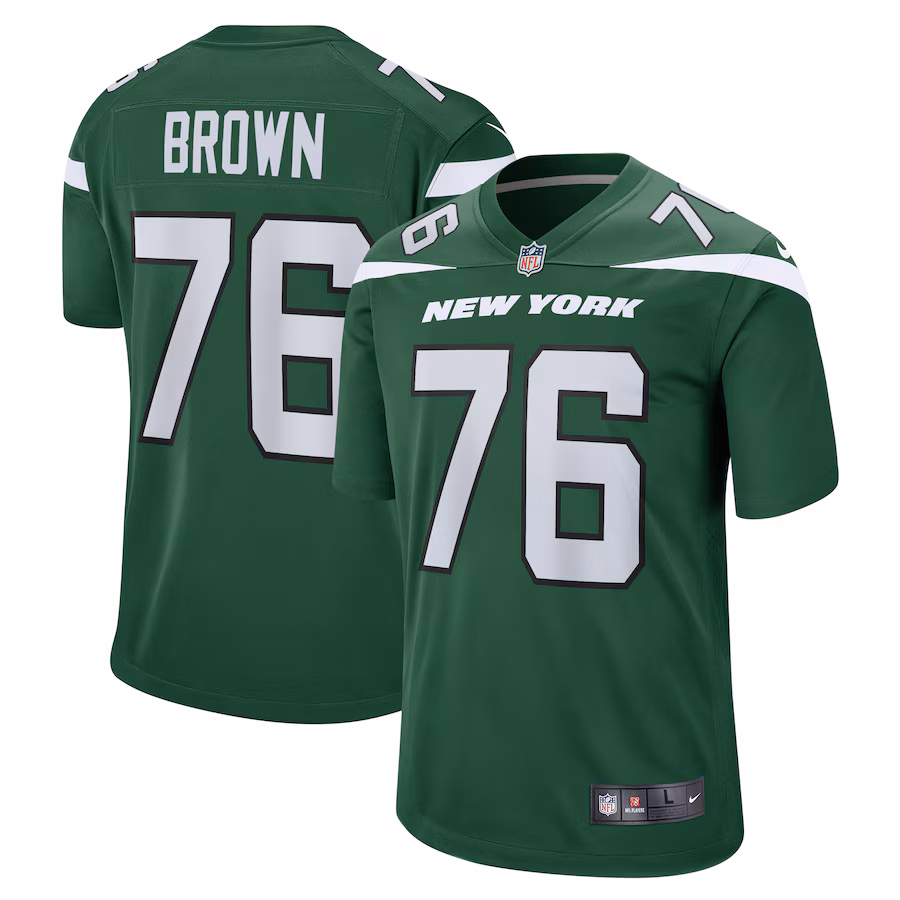 Men's New York Jets Duane Brown Nike Gotham Green Team Game Jersey - Jersey