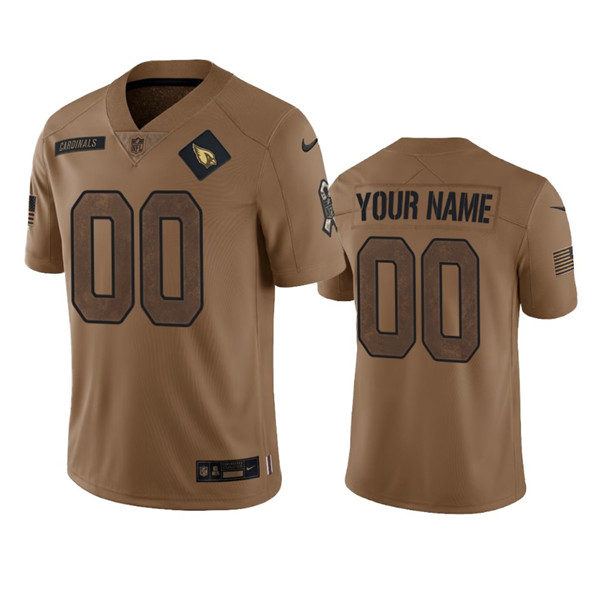 Men's Arizona Cardinals Active Player Custom 2023 Brown Salute To Service Limited Stitched Jersey - Jersey