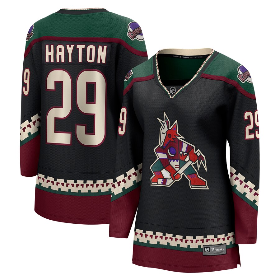 Women's Arizona Coyotes Barrett Hayton Fanatics Branded Black Home Breakaway Player Jersey - Jersey