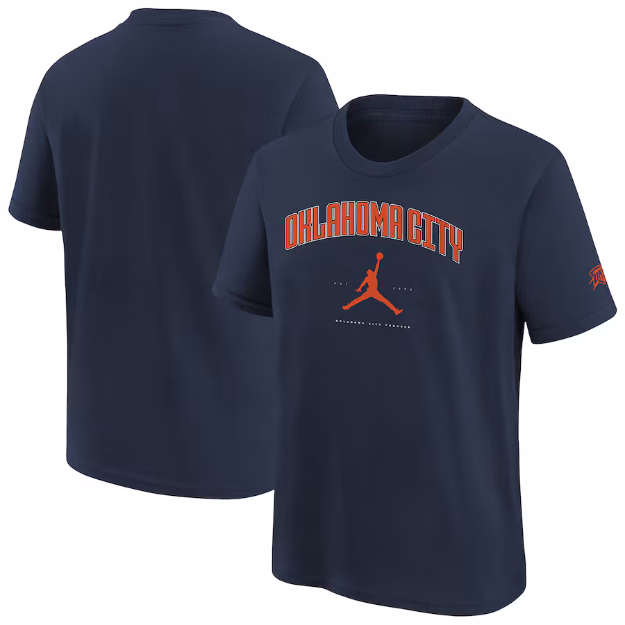 Youth Oklahoma City Thunder Jordan Brand Navy Essential Cities T-Shirt - Jersey
