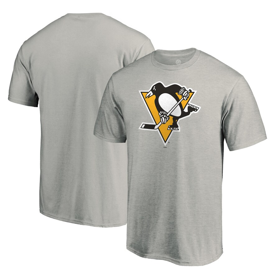 Men's Pittsburgh Penguins Ash Team Primary Logo 2 T-Shirt - Jersey