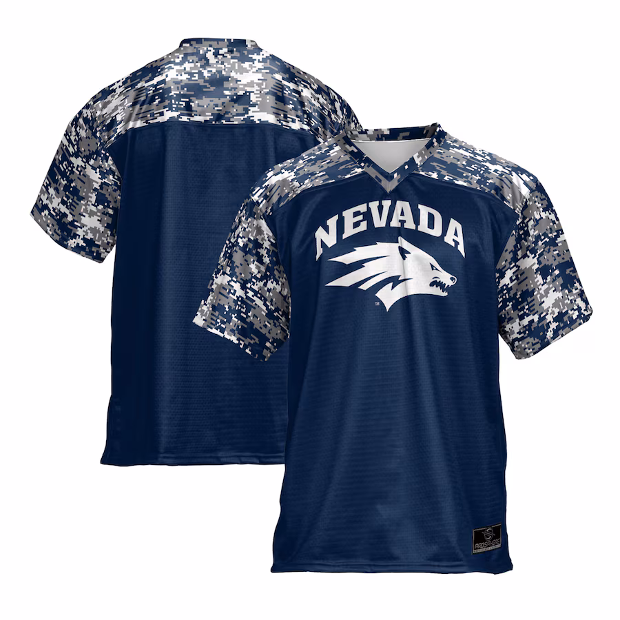 Youth ProSphere Blue Nevada Wolf Pack Camo Football Jersey - Jersey