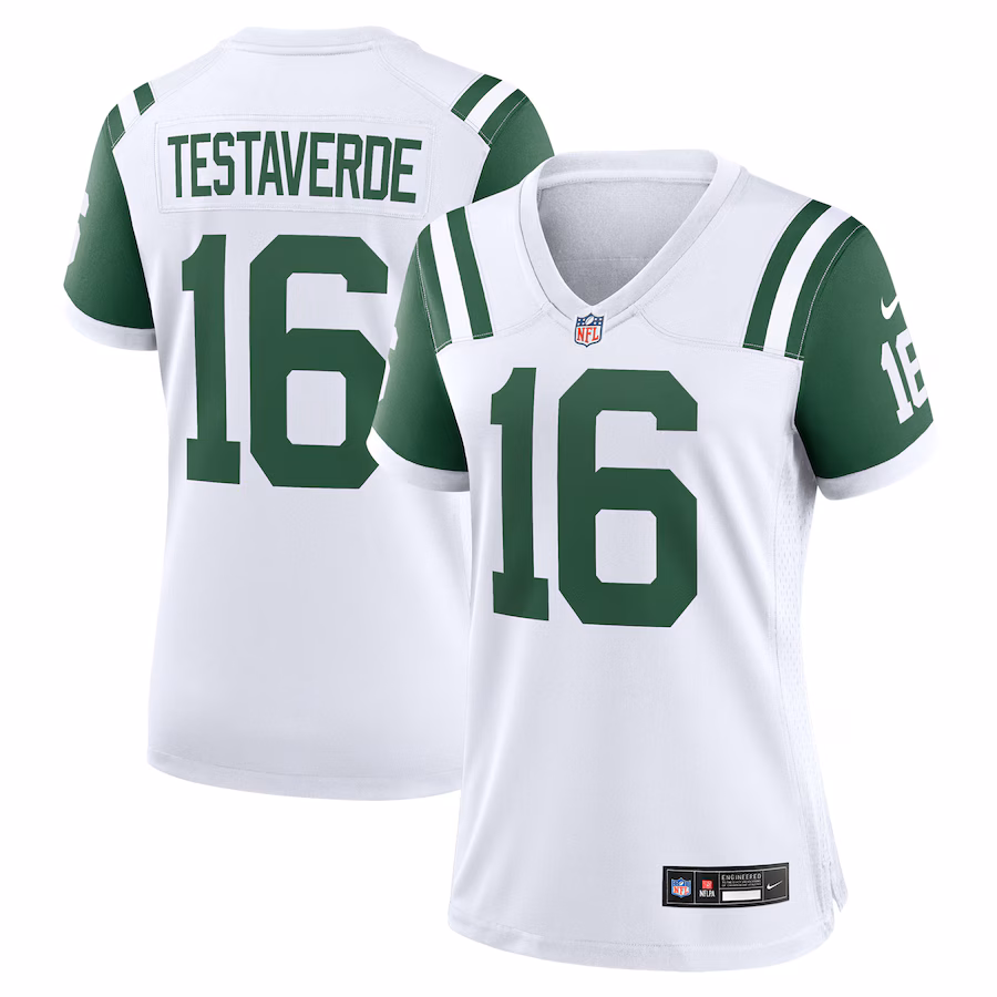 Women's New York Jets Vinny Testaverde Nike White Classic Alternate Retired Player Game Jersey - Jersey