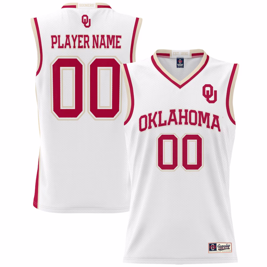 Oklahoma Sooners GameDay Greats Men's NIL Pick-A-Player Lightweight Basketball Jersey - White - Jersey