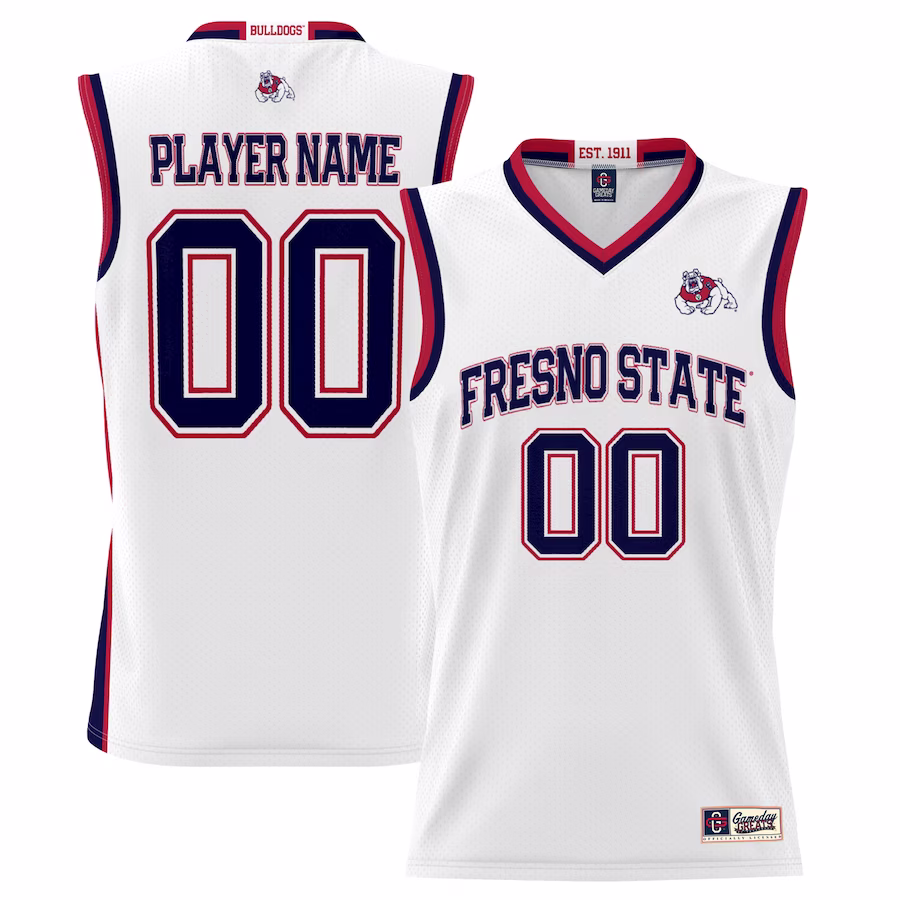 Fresno State Bulldogs GameDay Greats Men's NIL Pick-A-Player Lightweight Basketball Jersey - White - Jersey