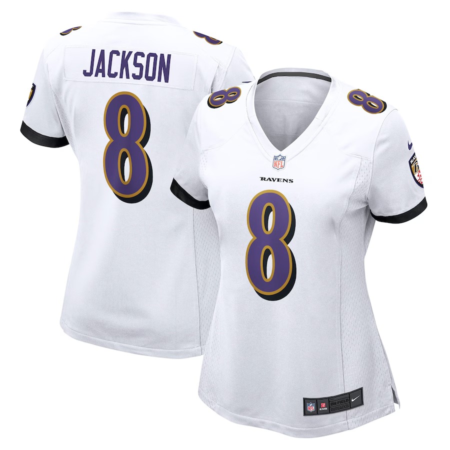 Women's Baltimore Ravens Lamar Jackson Nike White Player Game Jersey - Jersey