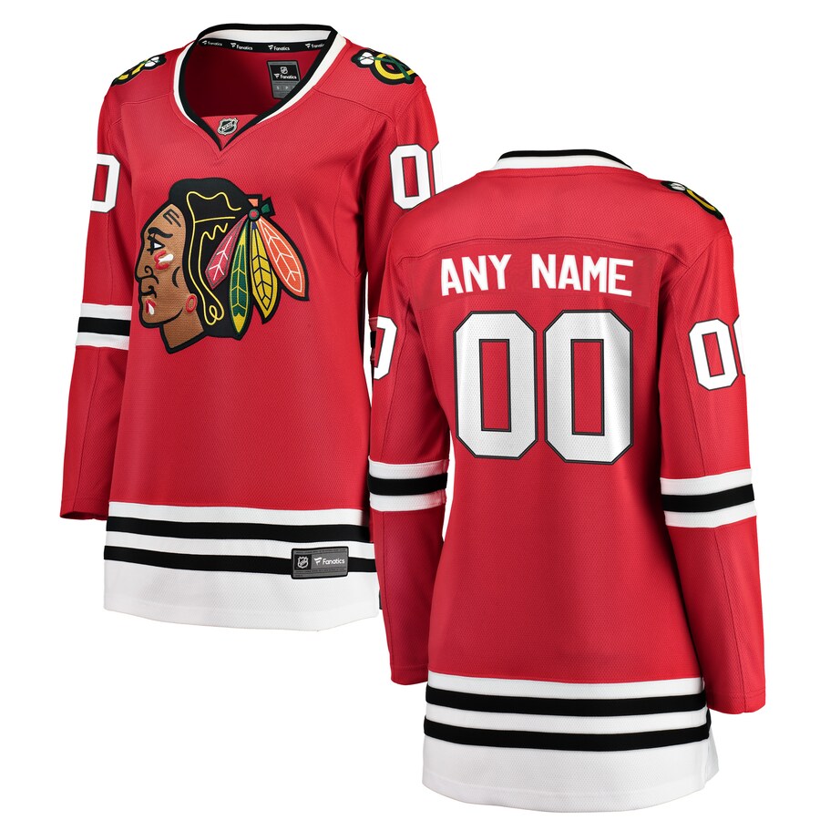 Women's Chicago Blackhawks Fanatics Branded Red Home Breakaway Custom Jersey - Jersey