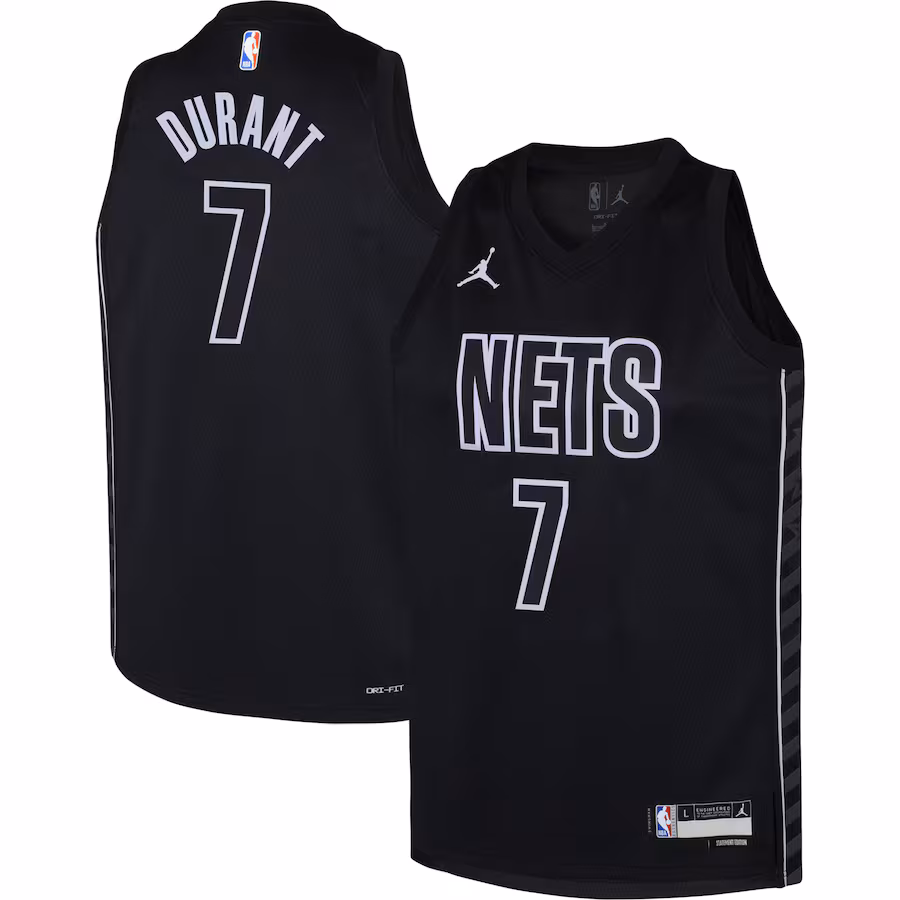Youth Brooklyn Nets Kevin Durant Jordan Brand Black Swingman Jersey - Statement Edition - Jersey