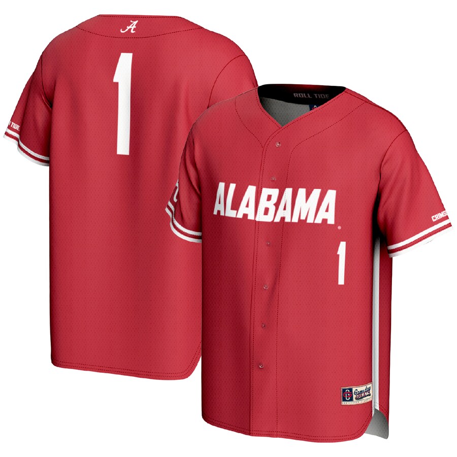 #1 Alabama Crimson Tide GameDay Greats Lightweight Baseball Fashion Jersey - Crimson - Jersey