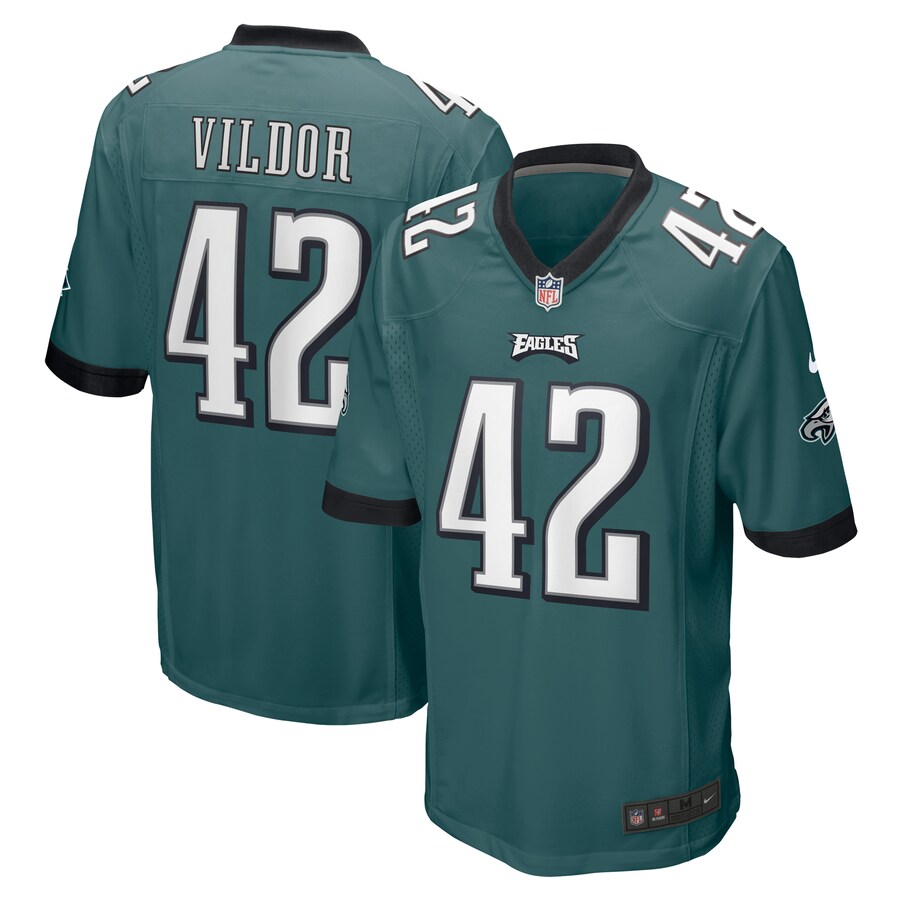 Men's Philadelphia Eagles Kindle Vildor Nike Midnight Green  Game Jersey - Jersey