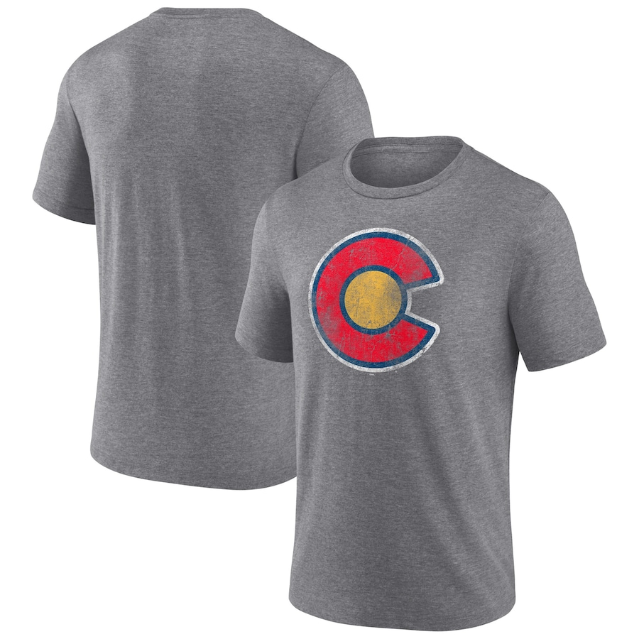 Men's Colorado Avalanche Heather Gray Wraparound Tri-Blend T-Shirt - Jersey