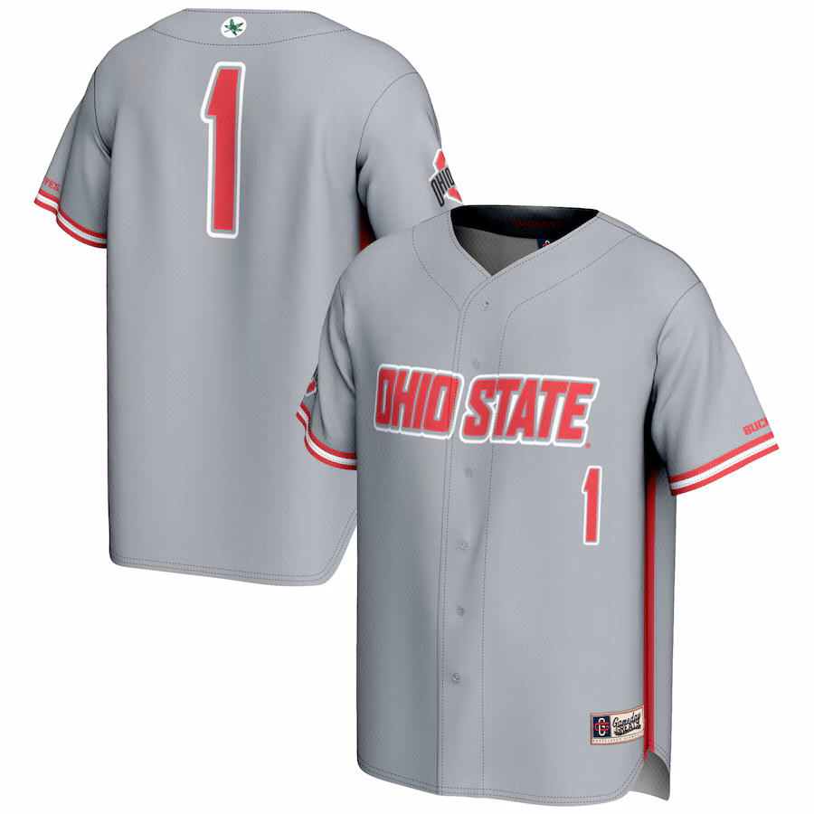 Men's GameDay Greats #1 Gray Ohio State Buckeyes Lightweight Baseball Jersey - Jersey