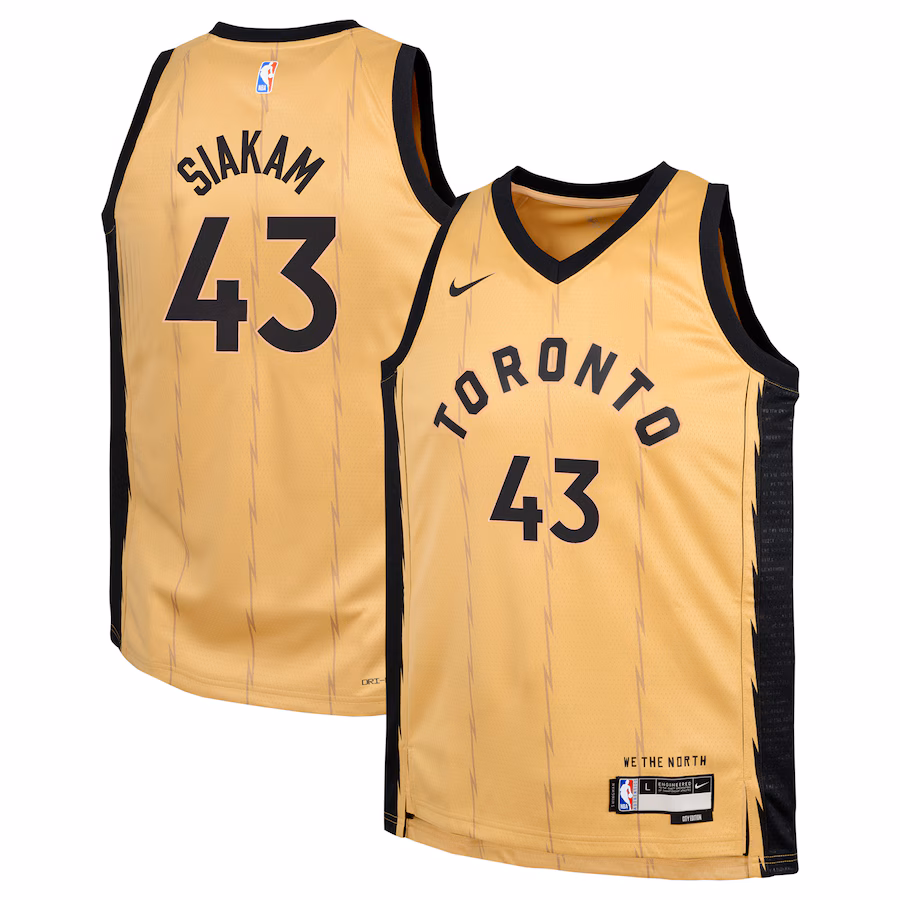 Youth Toronto Raptors Pascal Siakam Nike Gold  Swingman Replica Jersey - City Edition - Jersey