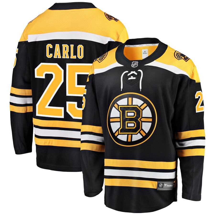 Men's Boston Bruins Brandon Carlo Fanatics Branded Black Home Breakaway Player Jersey - Jersey