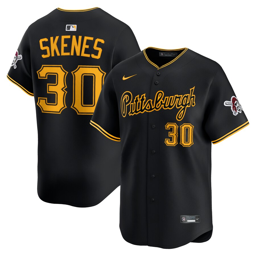 Men's Pittsburgh Pirates Paul Skenes Nike Black Alternate 2 Limited Player Jersey - Jersey