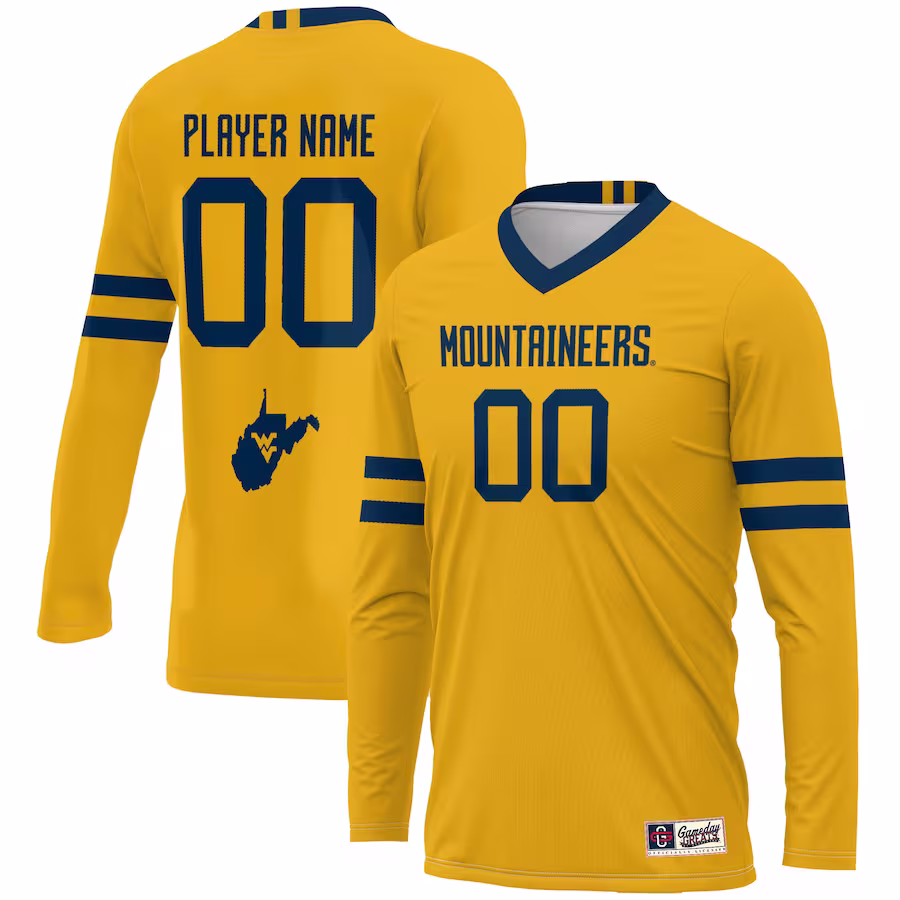 West Virginia Mountaineers GameDay Greats Youth NIL Pick-A-Player Lightweight Volleyball Jersey - Gold - Jersey