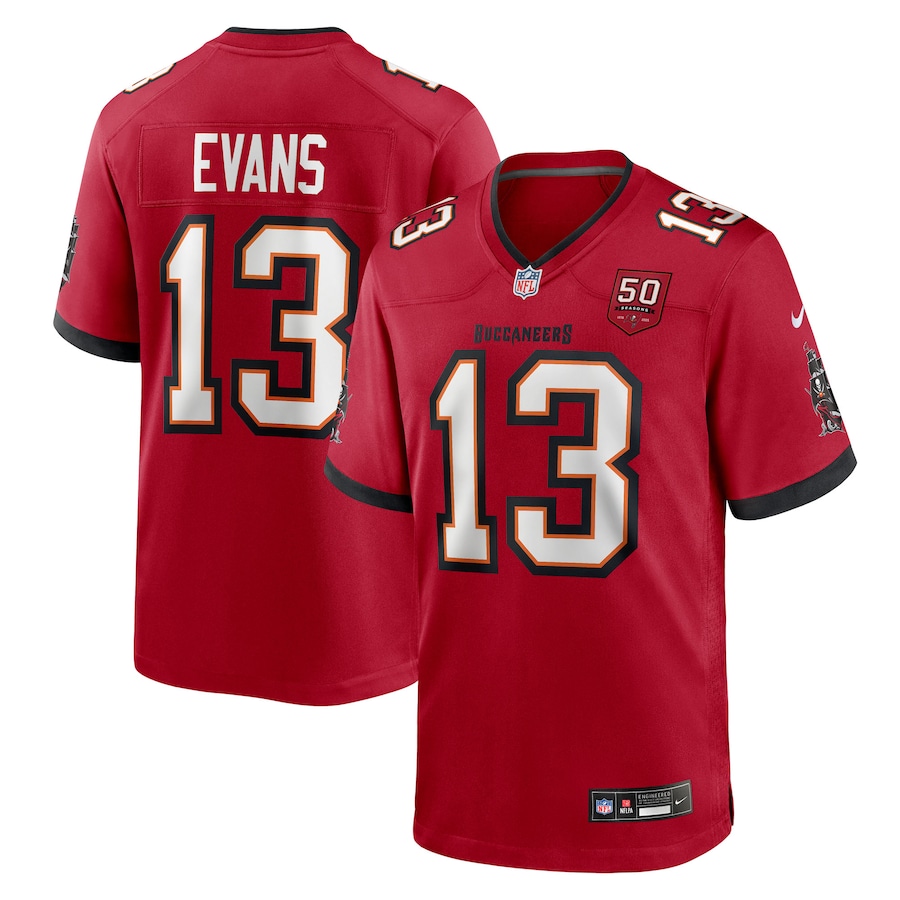 Men's Tampa Bay Buccaneers Mike Evans Nike Red 50th Anniversary Game Jersey - Jersey