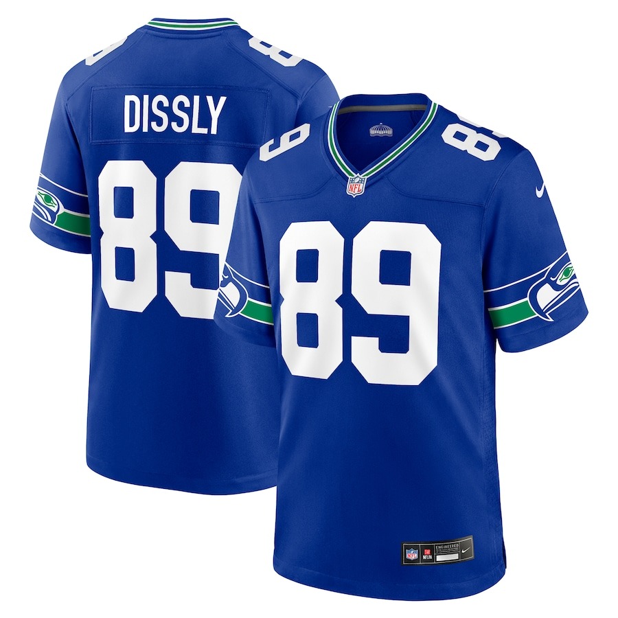 Men's Seattle Seahawks Will Dissly Nike Royal Throwback Player Game Jersey - Jersey