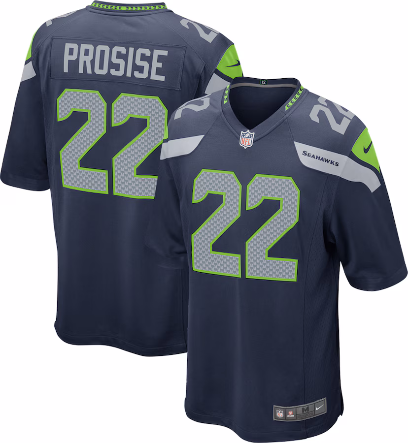 Youth Seattle Seahawks C.J. Prosise Nike College Navy Game Jersey - Jersey