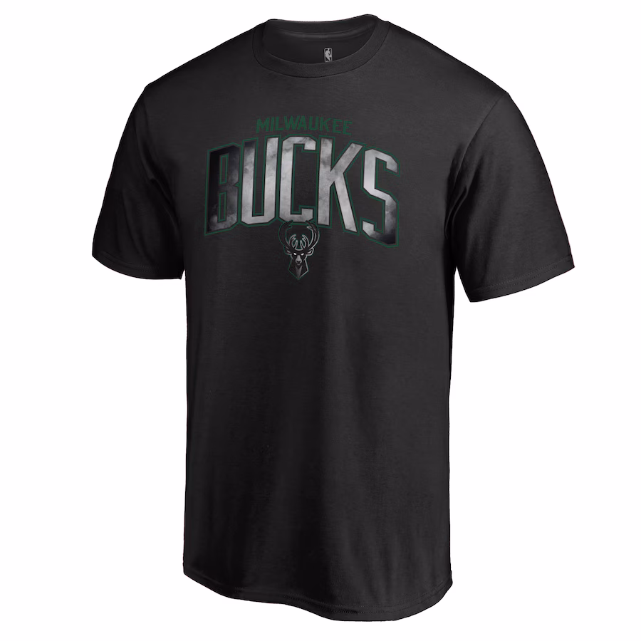 Men's Milwaukee Bucks Black Arch Smoke T-Shirt - Jersey