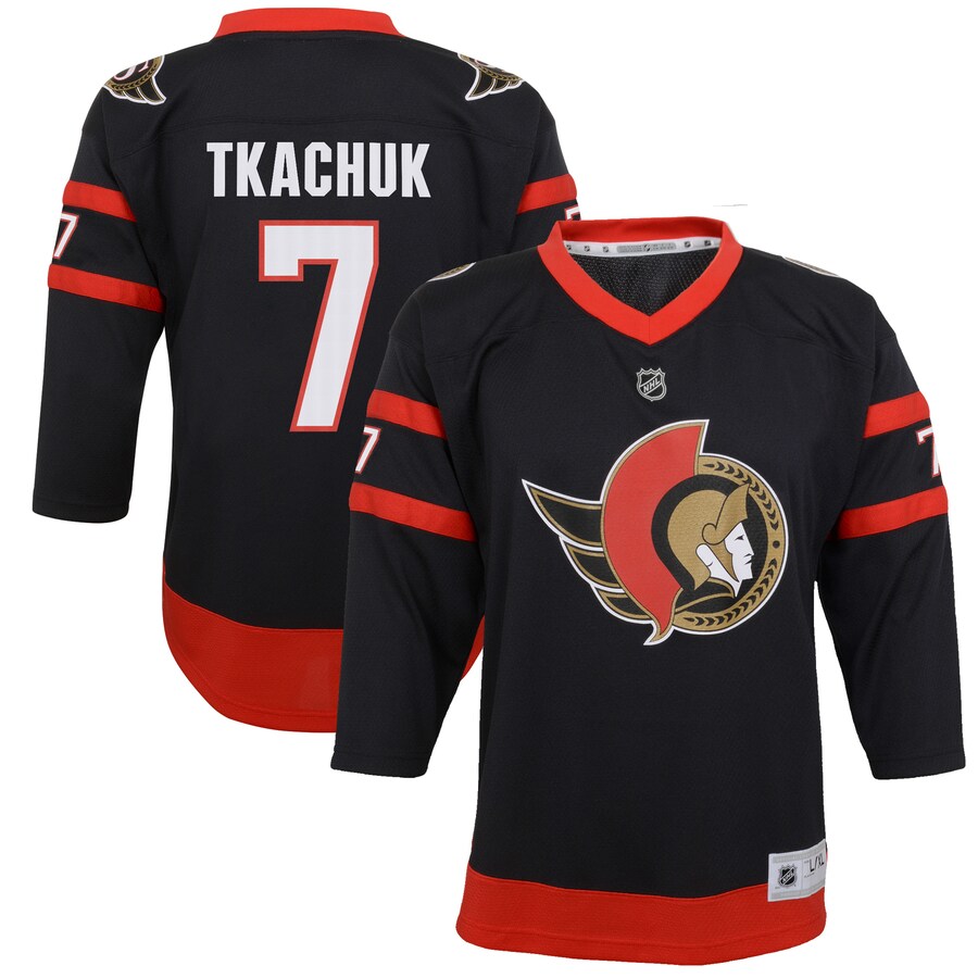 Youth Ottawa Senators Brady Tkachuk Black 2020/21 Home Replica Player Jersey - Jersey