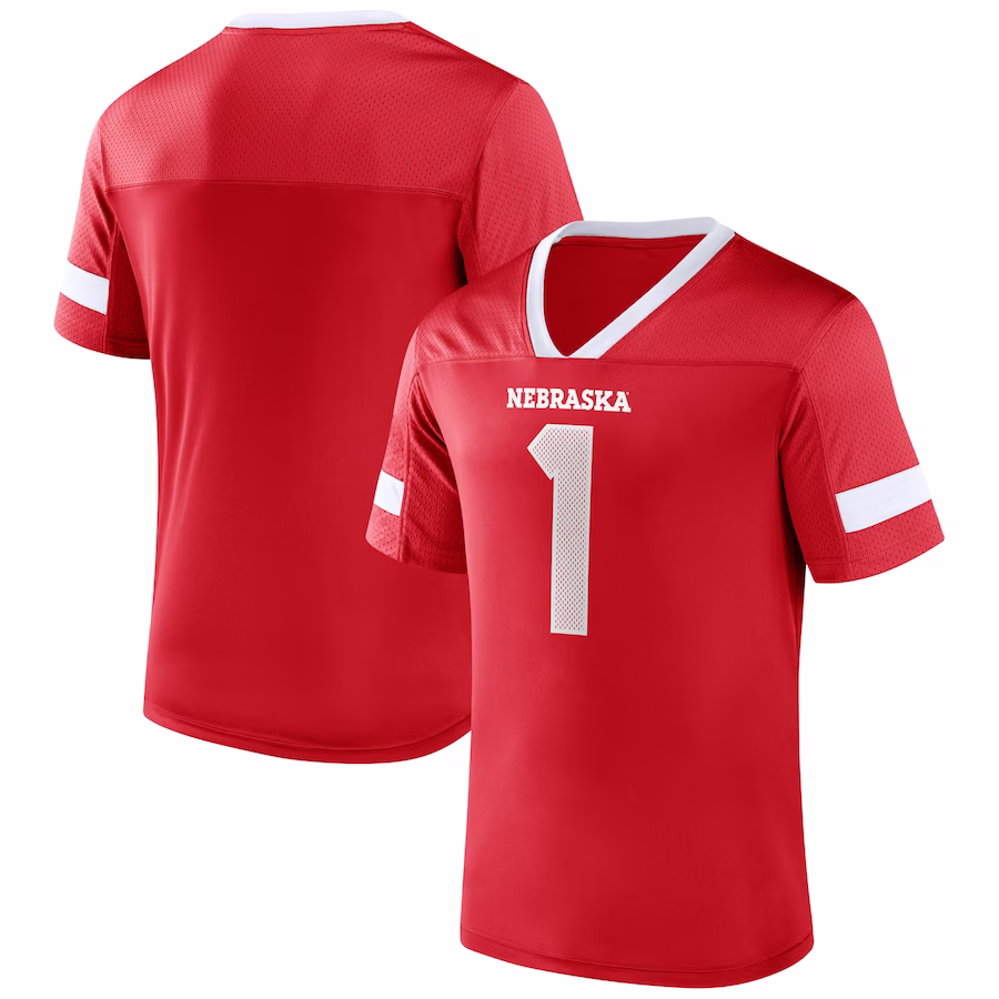 Nebraska Huskers Fanatics Branded #1 Kickoff Winner Replica Jersey - Scarlet - Jersey
