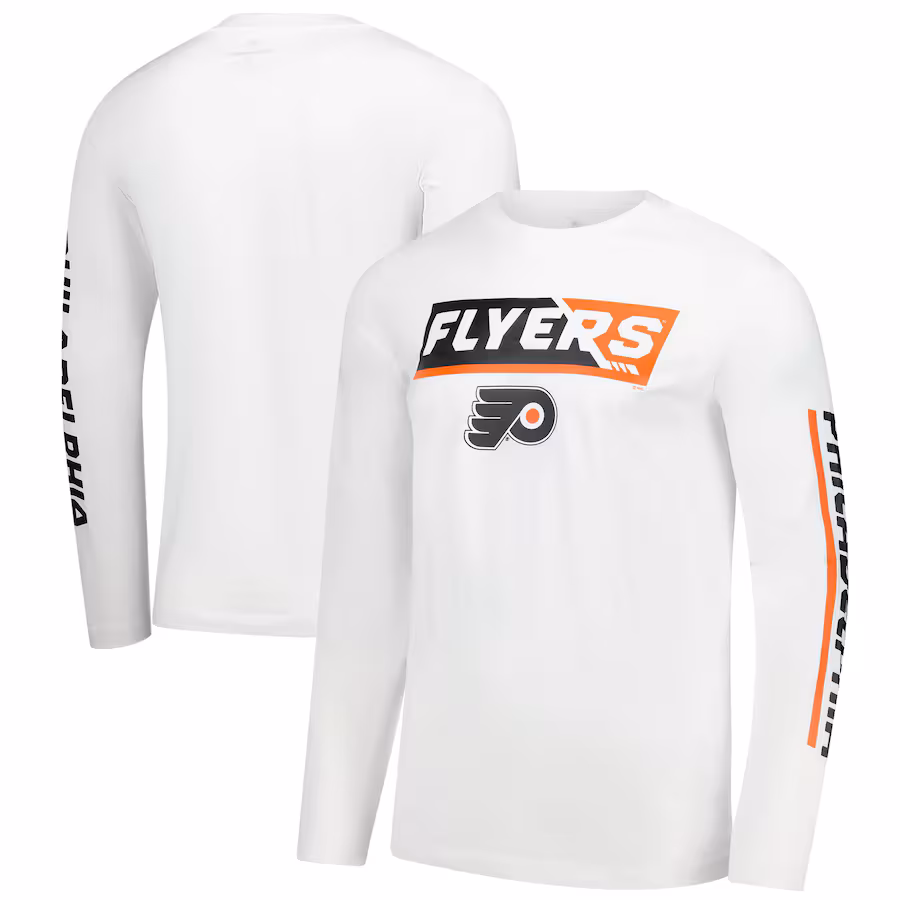 Men's Philadelphia Flyers Fanatics White Long Sleeve T-Shirt - Jersey