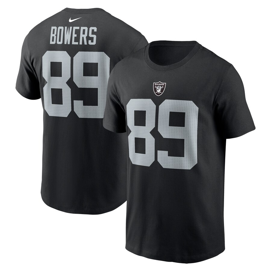 Men's Las Vegas Raiders Brock Bowers Nike Black  Name & Number T-Shirt - Jersey