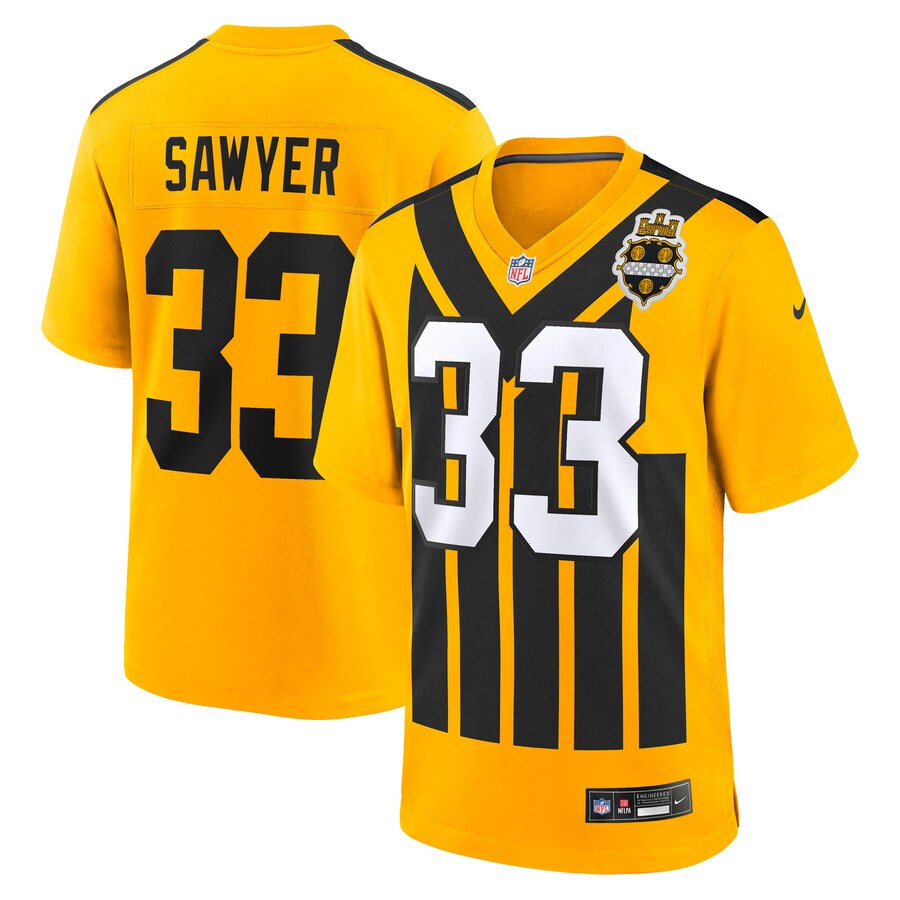 Men's Pittsburgh Steelers Jack Sawyer Nike Gold Alternate Game Jersey - Jersey