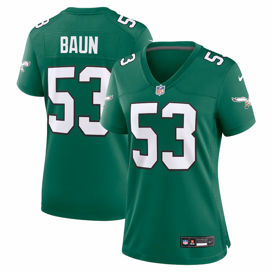 Women's Philadelphia Eagles Zack Baun Nike Kelly Green Alternate Game Jersey - Jersey