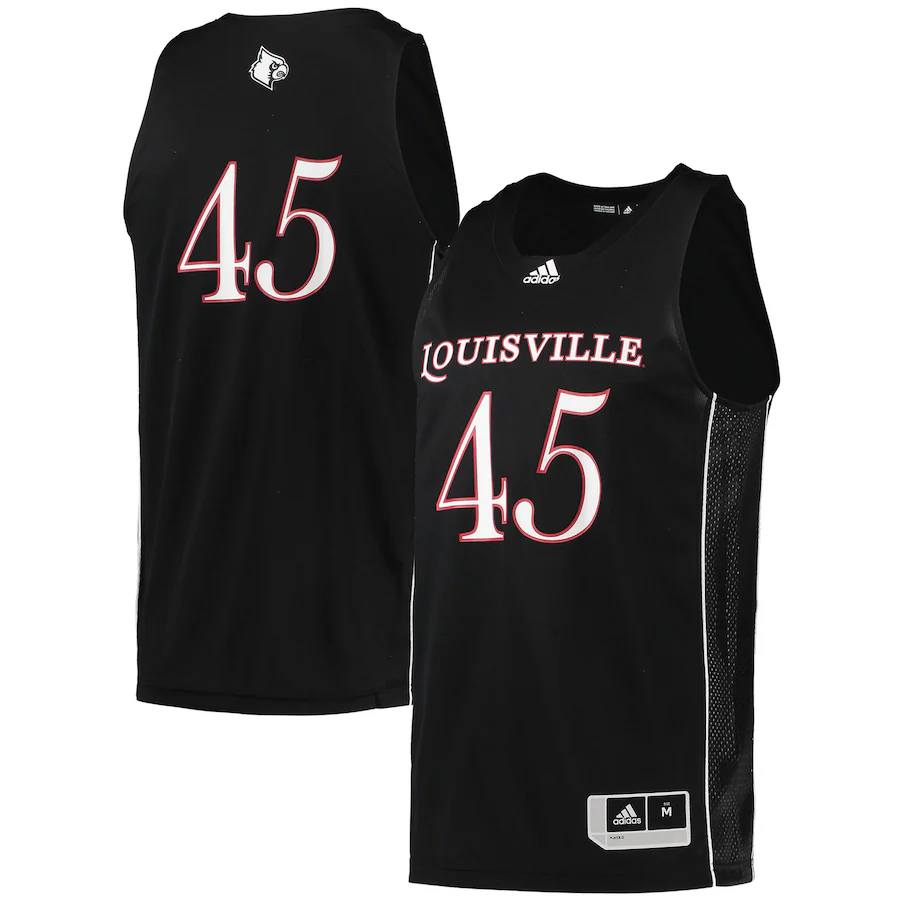 #45 Louisville Cardinals adidas Swingman Basketball Jersey - Black - Jersey