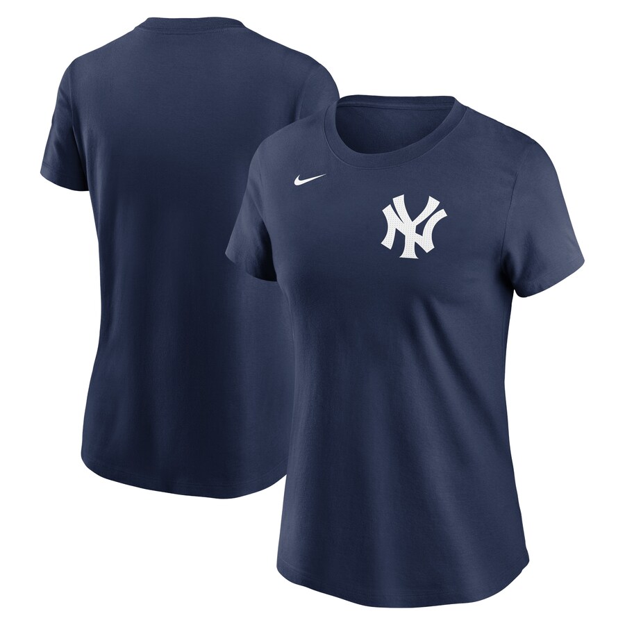 Women's New York Yankees Nike Navy Fuse Wordmark T-Shirt - Jersey