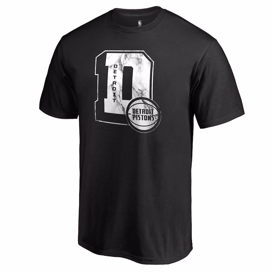 Men's Detroit Pistons Black Letterman T-Shirt - Jersey