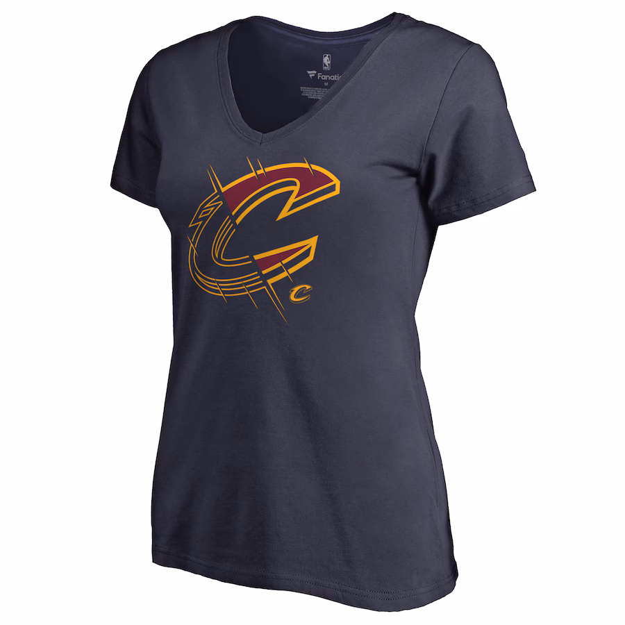 Women's Cleveland Cavaliers Navy X-Ray Slim Fit V-Neck T-Shirt - Jersey