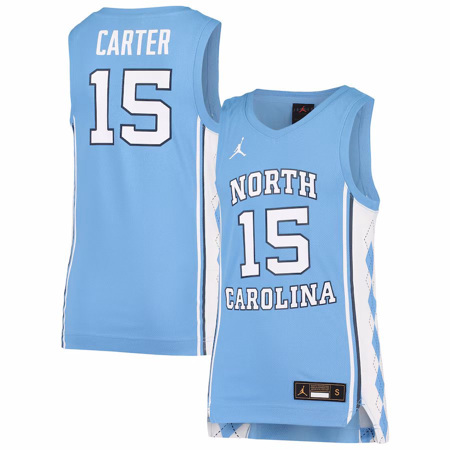 Youth Jordan Brand Vince Carter Carolina Blue North Carolina Tar Heels Team Replica Basketball Jersey - Jersey