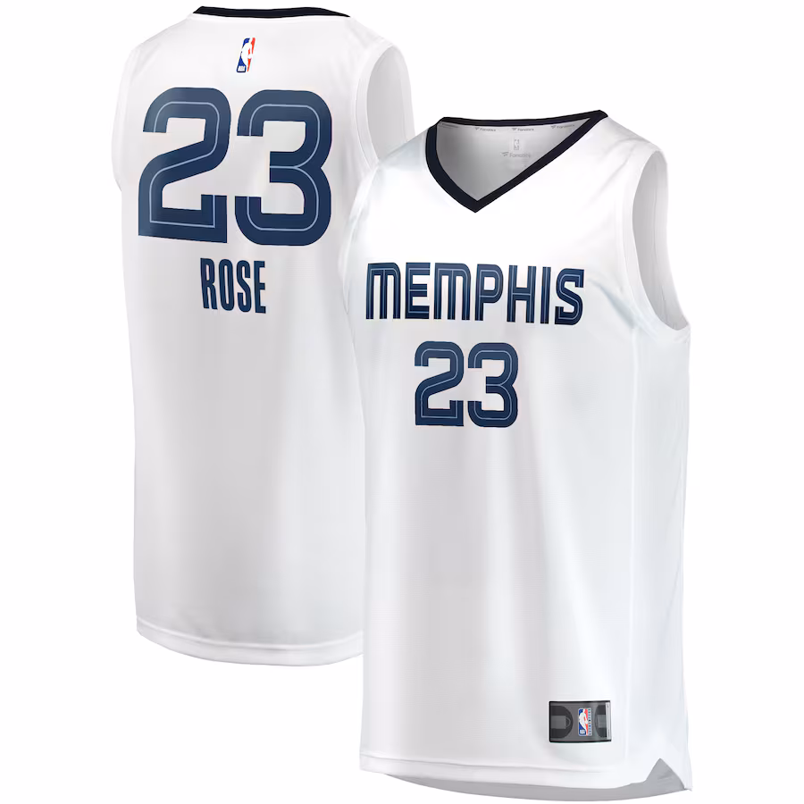 Men's Memphis Grizzlies Derrick Rose Fanatics White Fast Break Player Jersey - Association Edition - Jersey