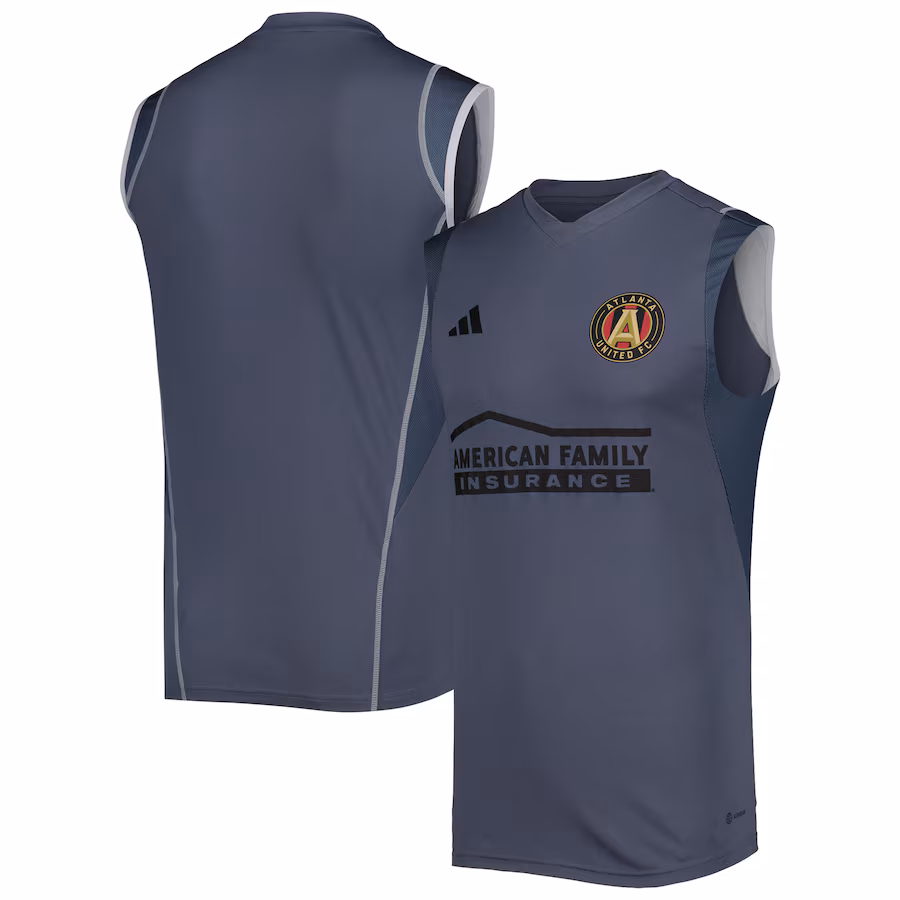 Men's Atlanta United FC adidas Gray 2023 On-Field Sleeveless Training Jersey - Jersey