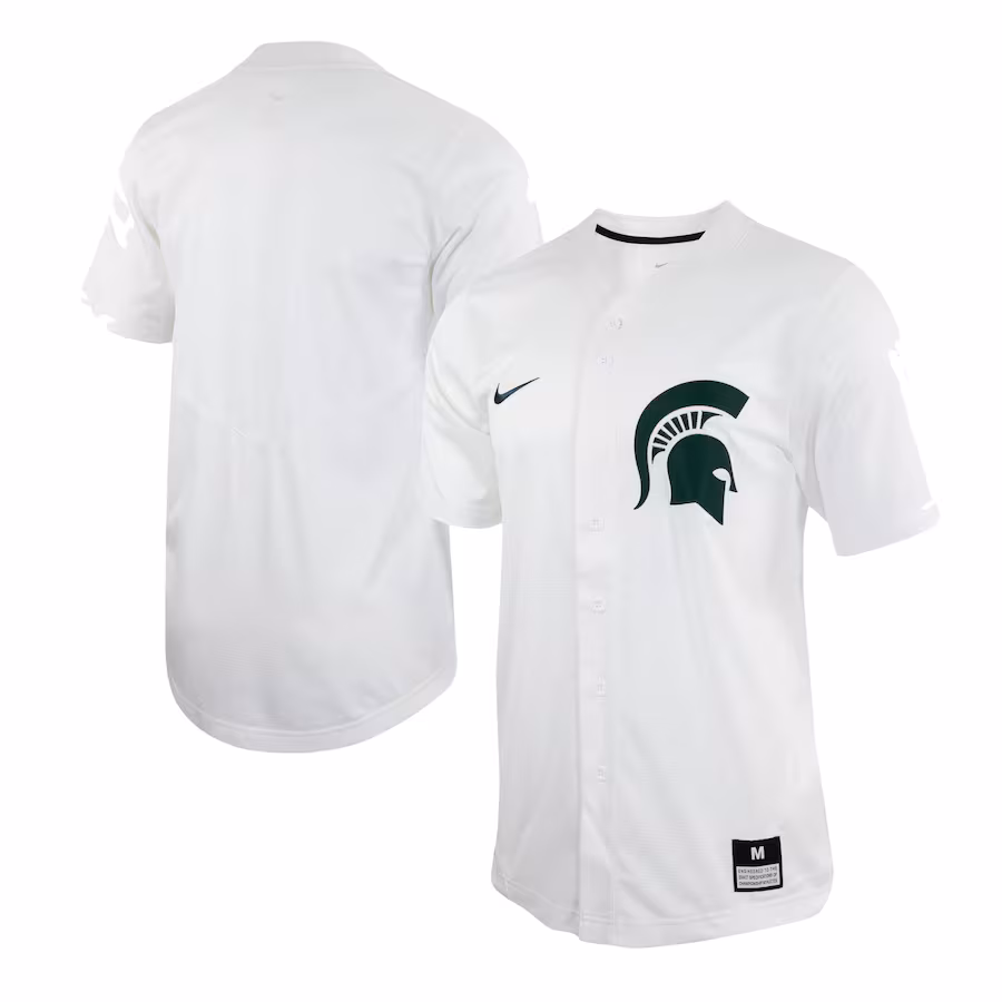 Men's Nike White Michigan State Spartans Replica Baseball Jersey - Jersey
