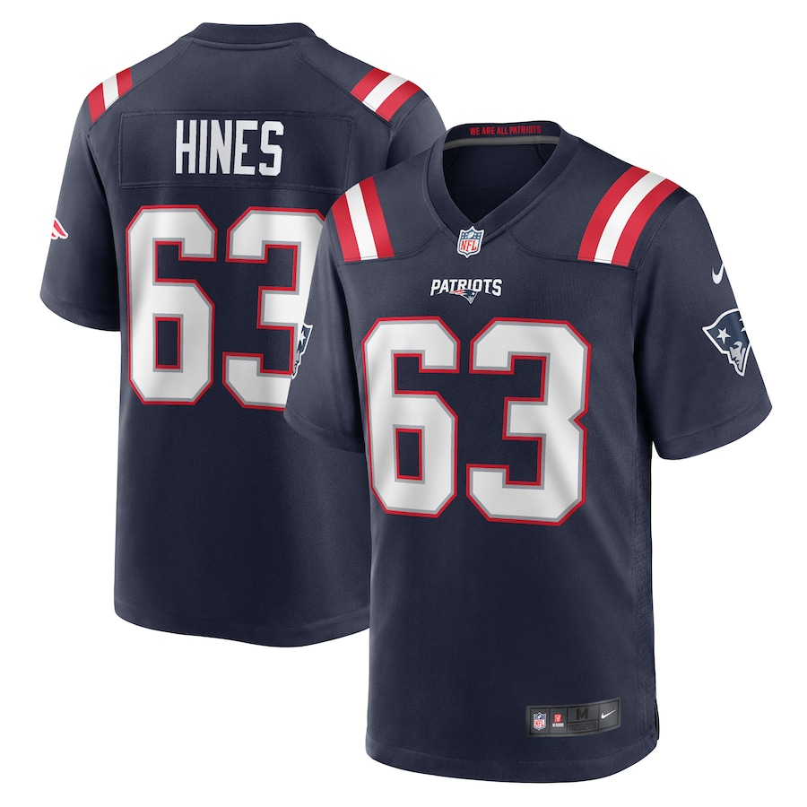 Men's New England Patriots Chasen Hines Nike Navy Game Player Jersey - Jersey