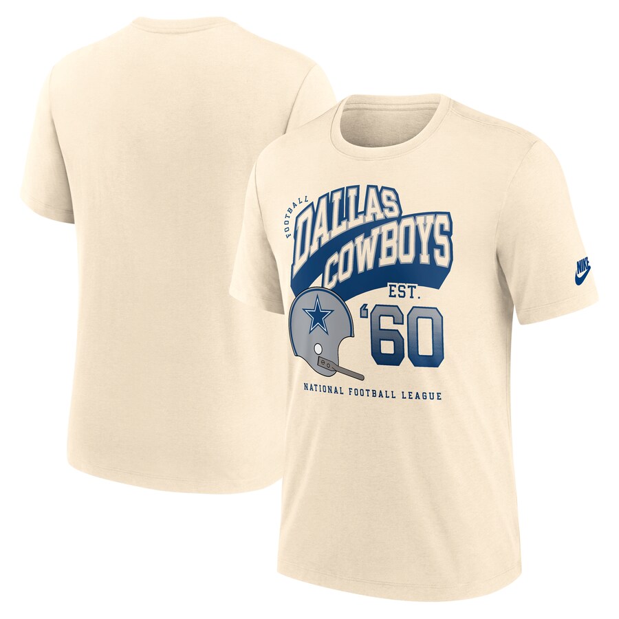 Men's Dallas Cowboys  Nike Natural Rewind Tri-Blend T-Shirt - Jersey