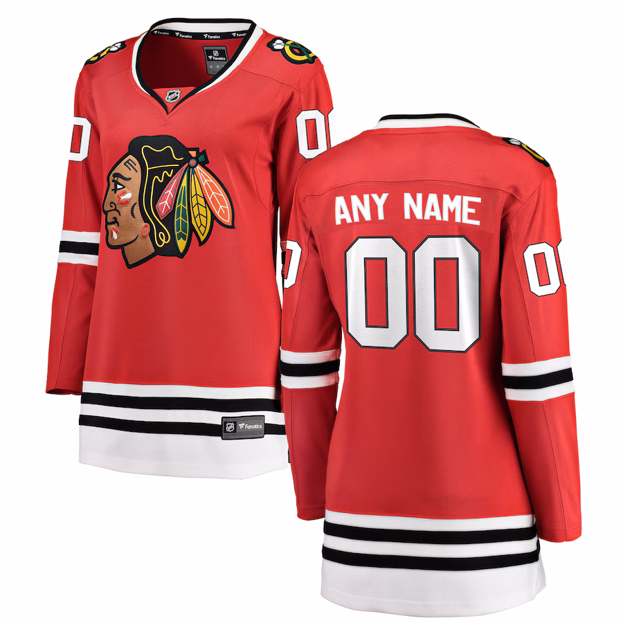Women's Chicago Blackhawks Fanatics Red Home Breakaway Custom Jersey - Jersey