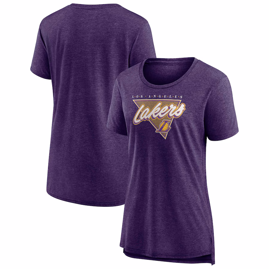 Women's Los Angeles Lakers Fanatics Heathered Purple True Classics Tri-Blend T-Shirt - Jersey