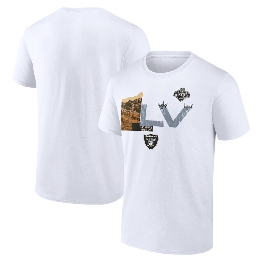 Men's Las Vegas Raiders White 2025 NFL Draft T-Shirt - Jersey