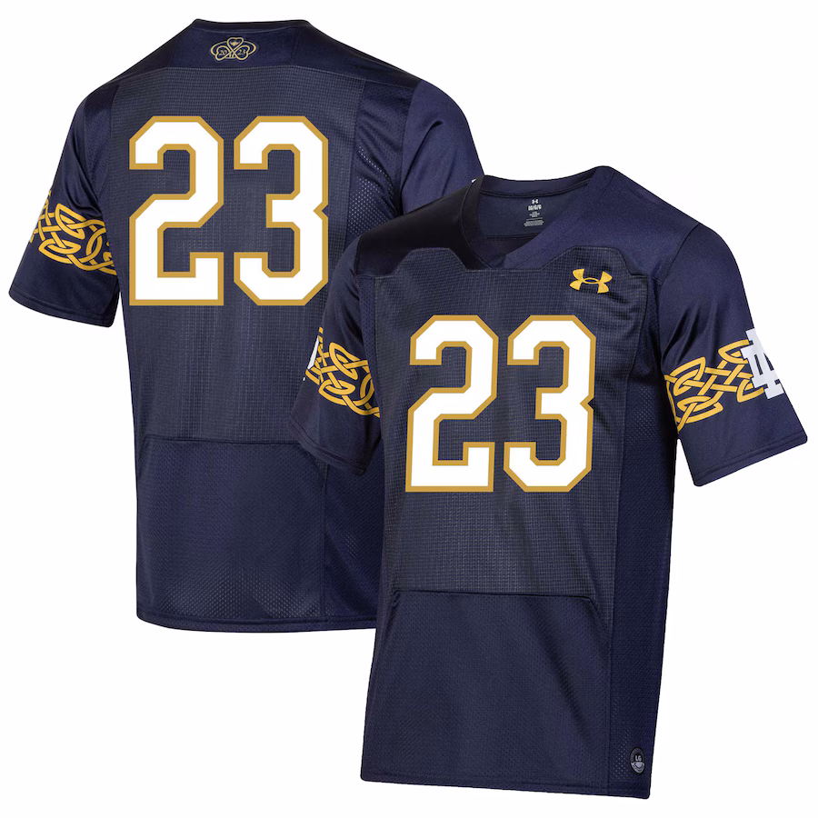 Notre Dame Fighting Irish Under Armour Youth 2023 Aer Lingus College Football Classic Replica Jersey - Navy - Jersey