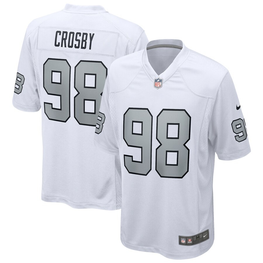 Men's Las Vegas Raiders Maxx Crosby Nike White Alternate Game Jersey - Jersey