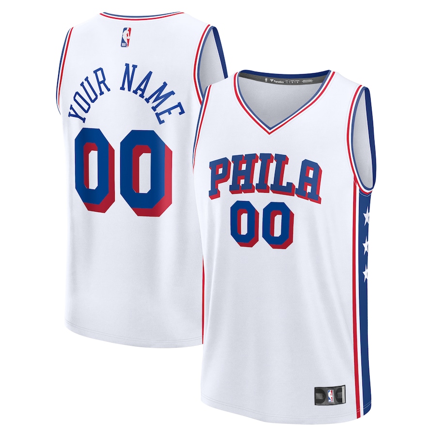 Men's Philadelphia 76ers Fanatics White Fast Break Custom Jersey - Association Edition - Jersey